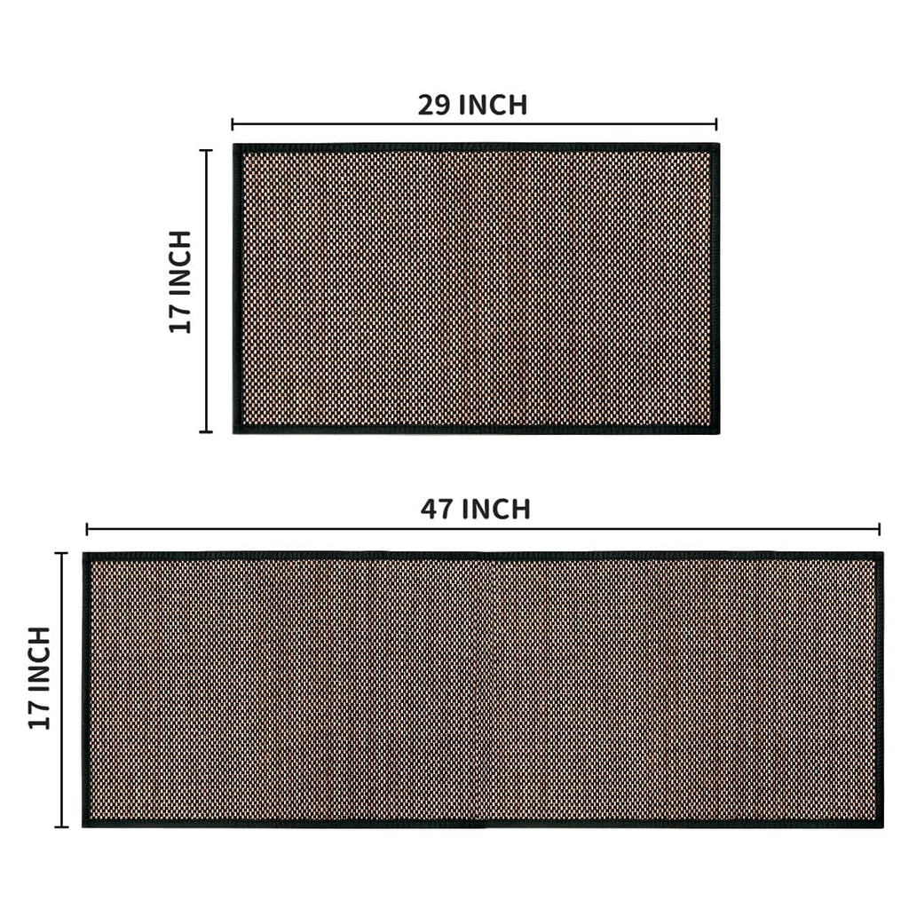 Artoid Mode Washable Non Slip Kitchen Rugs and Mats Set of 2, Rubber Backing Absorbent Kitchen Mats for Floor Front of Sink - 17x29 and 17x47 Inch