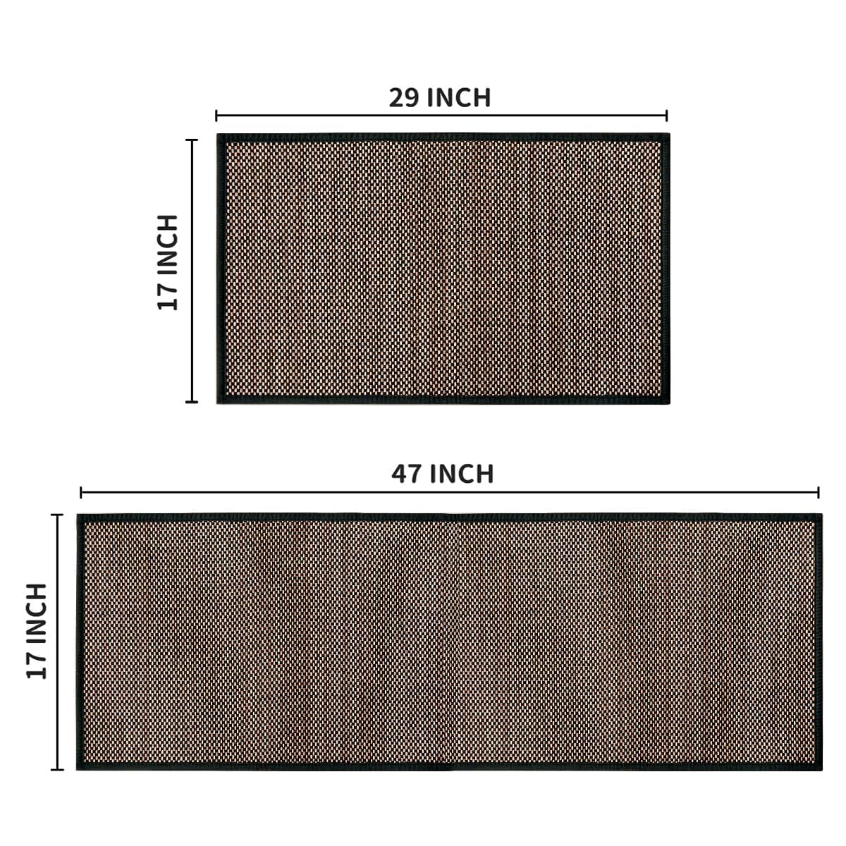 Artoid Mode Washable Non Slip Kitchen Rugs and Mats Set of 2, Rubber Backing Absorbent Kitchen Mats for Floor Front of Sink - 17x29 and 17x47 Inch