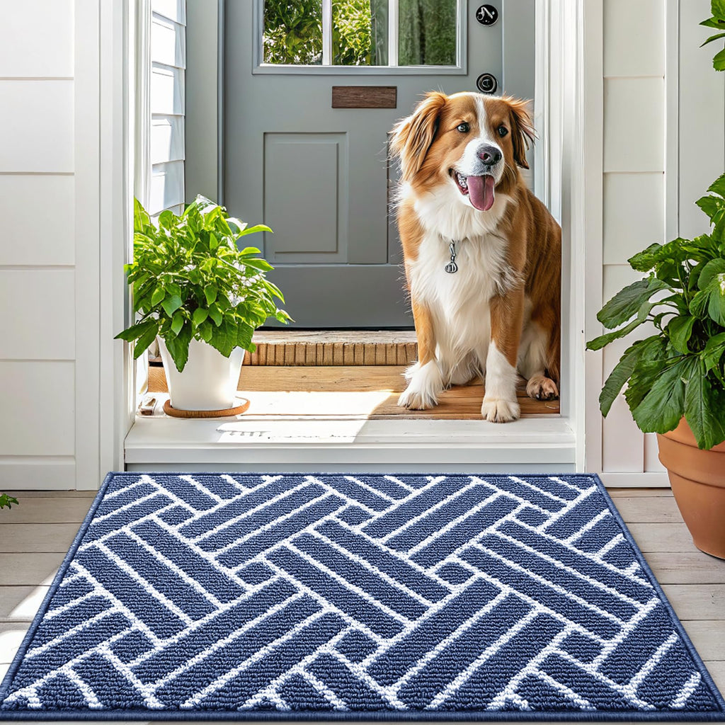 OLANLY Indoor Door Mat, 32x20 Inch, Dirt Resistant and Absorbent, Non-Slip Rubber Backing Floor Mats, Easy Clean Low-Profile Doormat for Entryway, Front Door, and Inside Entrance, Grey