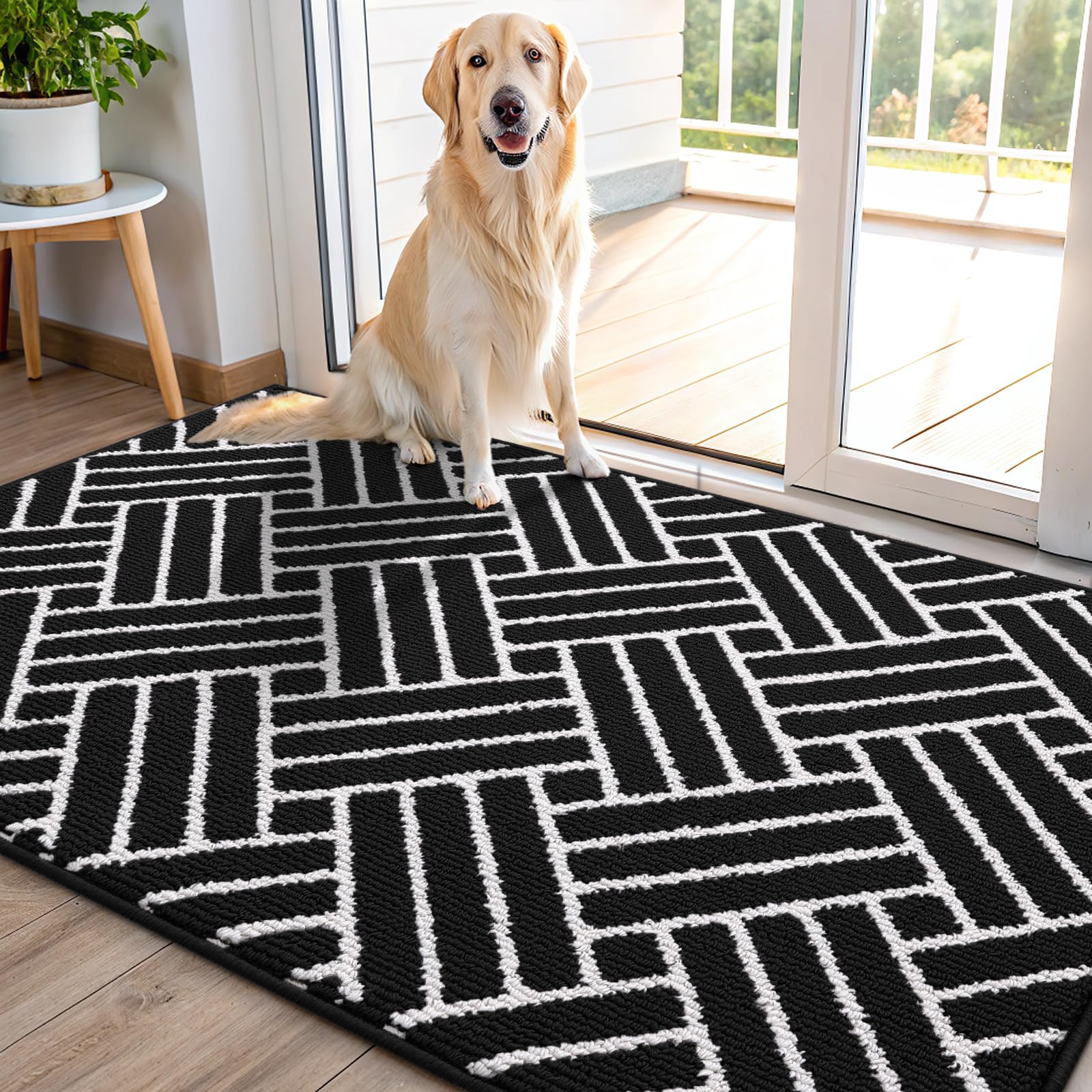 OLANLY Indoor Door Mat, 32x20 Inch, Dirt Resistant and Absorbent, Non-Slip Rubber Backing Floor Mats, Easy Clean Low-Profile Doormat for Entryway, Front Door, and Inside Entrance, Grey