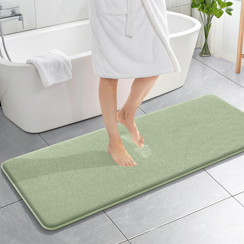 OLANLY Thick Memory Foam Bath Mat Rug 30x20, Extra Soft Absorbent Bathroom Rugs, Quick Dry Bath Mats, Non-Slip, Machine Washable Carpet for Bathroom, Tub and Shower, Home Decor Accessories, Grey