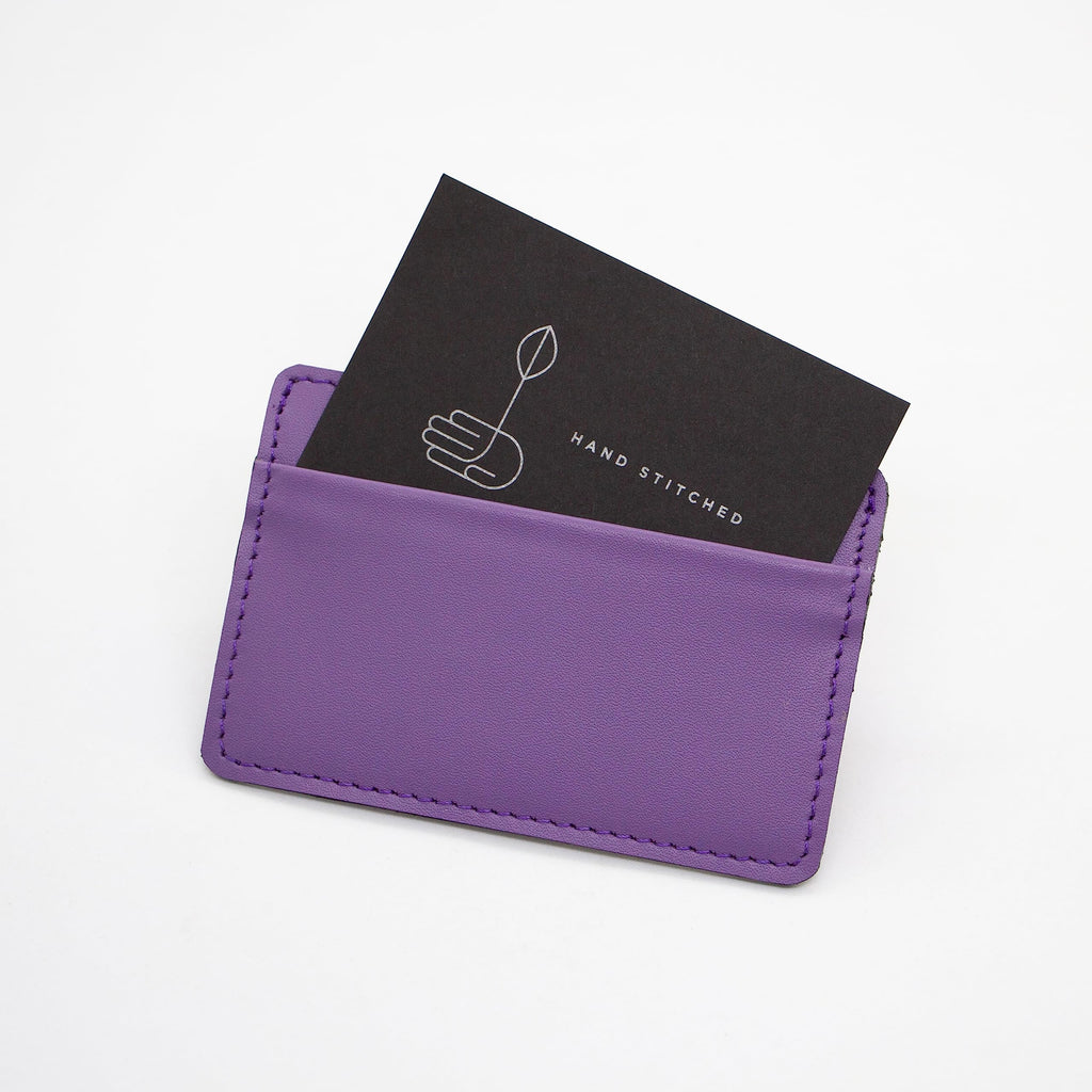 TWIN ENGINE COFFEE Handcrafted Leather Minimalist Wallet/Card Holder Wallet with 6 card capacity and cash pocket/Hand Stitched Top Grain/Slim/Perfect Gift/Men’s and Women’s/Origin Creations (Purple)