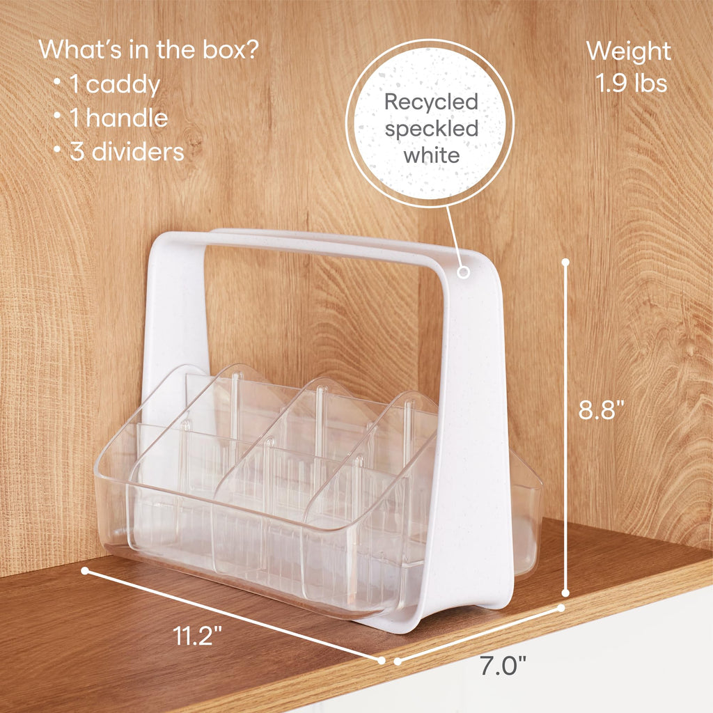 YouCopia SipStation Hydration Caddy, Hydration Packet Storage, Adjustable Electrolyte Powder Organizer, Speckled White