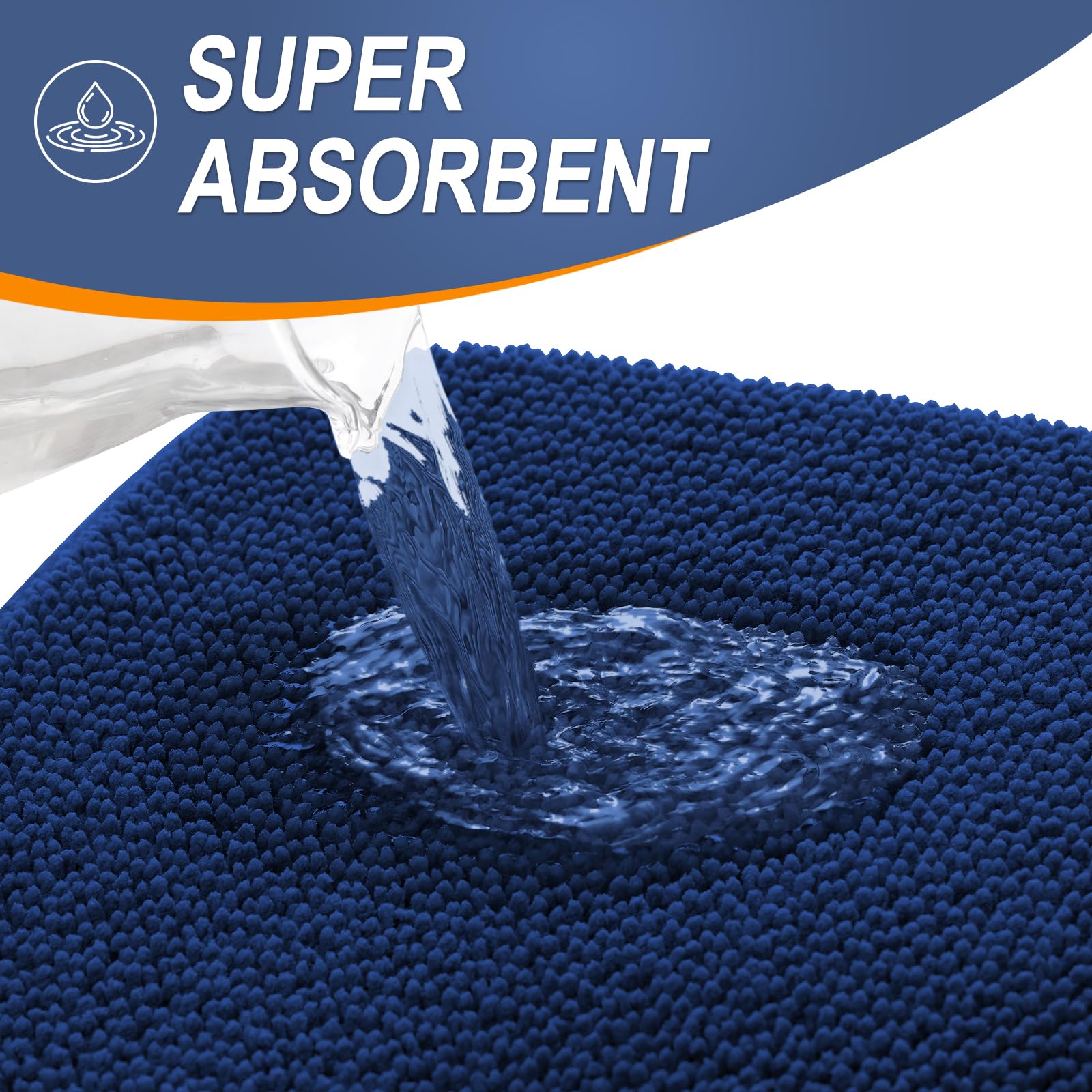 OLANLY Bathroom Rugs Sets 2 Piece, Soft Absorbent Memory Foam Bath Rug Set, Non-Slip, Quick Dry, Machine Washable Bath Mats for Bathroom, Home Decor Accessories (30"x20"+24"x16", Grey)