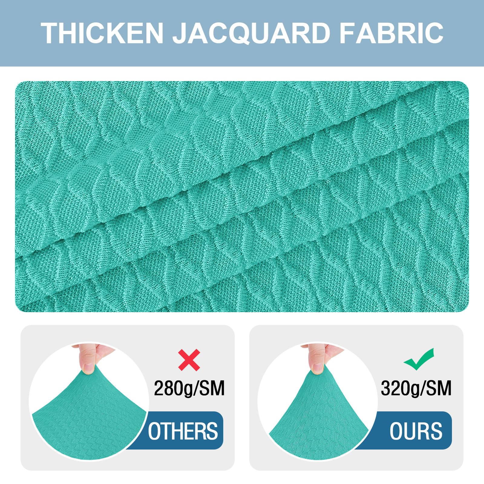 Smiry Stretch Jacquard Seat Covers for Dining Room Chairs Set of 6, Removable Washable Chair Seat Protector Slipcovers, No Rear Covers, Beige