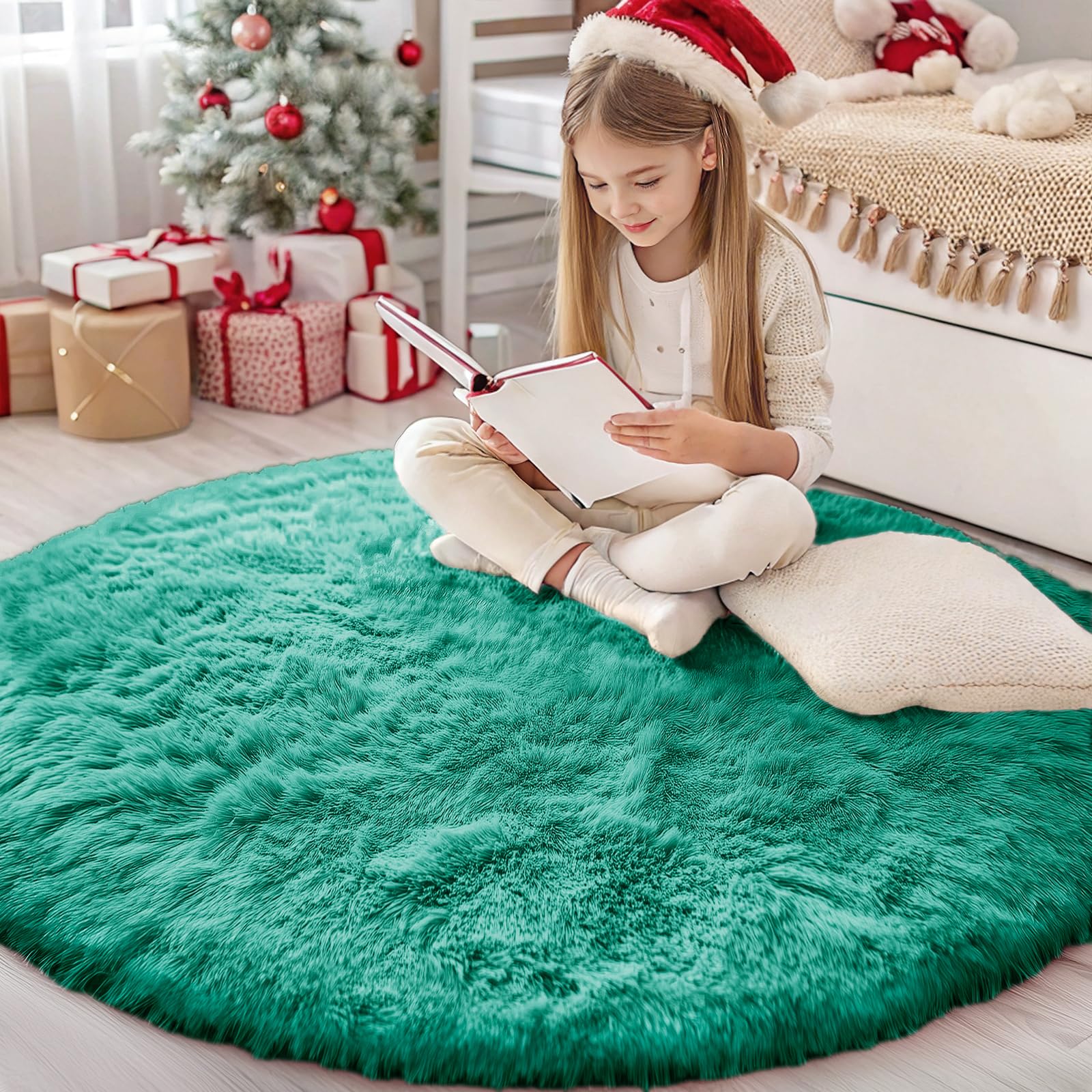 OLANLY Area Rugs for Living Room Bedroom, Machine Washable 4x5.9 ft Soft Fluffy Shaggy Bedside Rug, Indoor Floor Carpet for Kids Girls and Boys, Dorms, Nursery Rooms, Home Decor Aesthetic, Grey