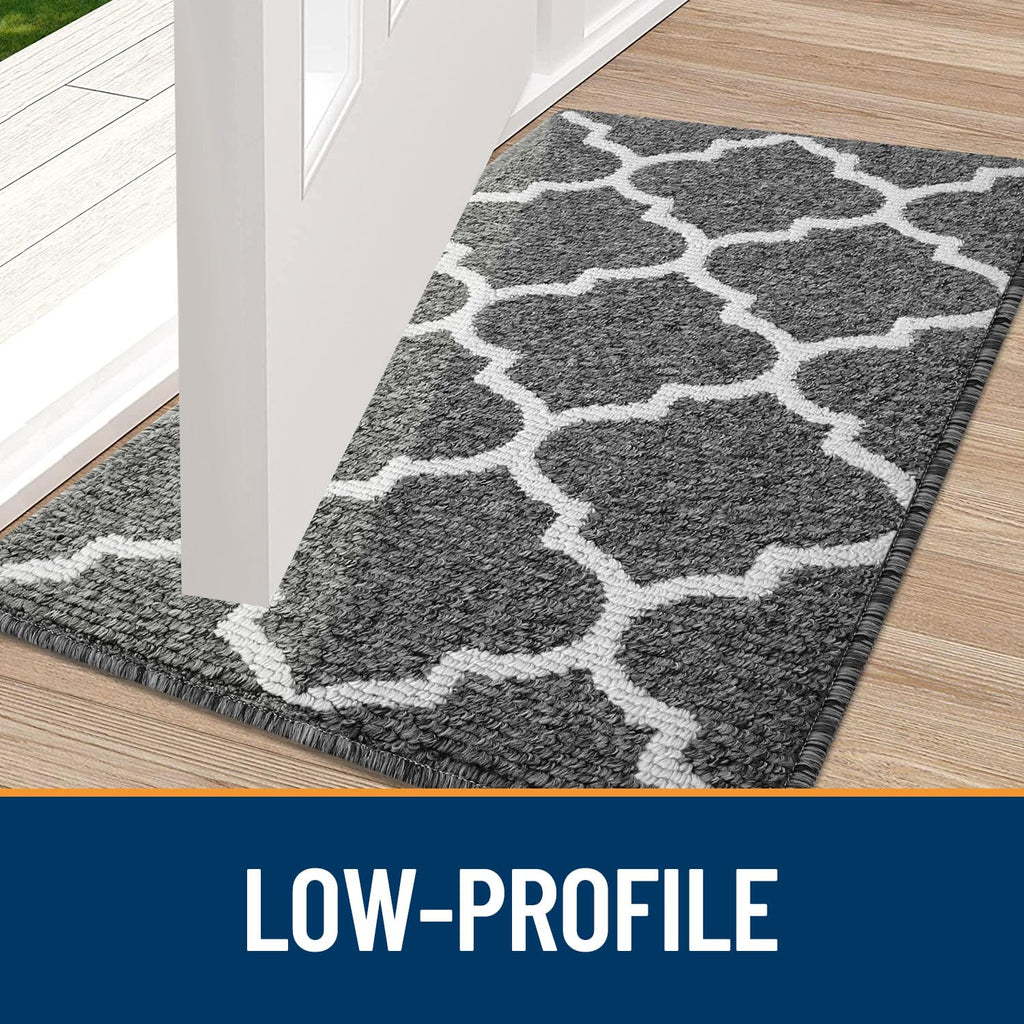 OLANLY Indoor Door Mat, 32x20, Non-Slip Absorbent Resist Dirt Entrance Mat, Washable Low-Profile Inside Floor Doormats for Entryway, Grey