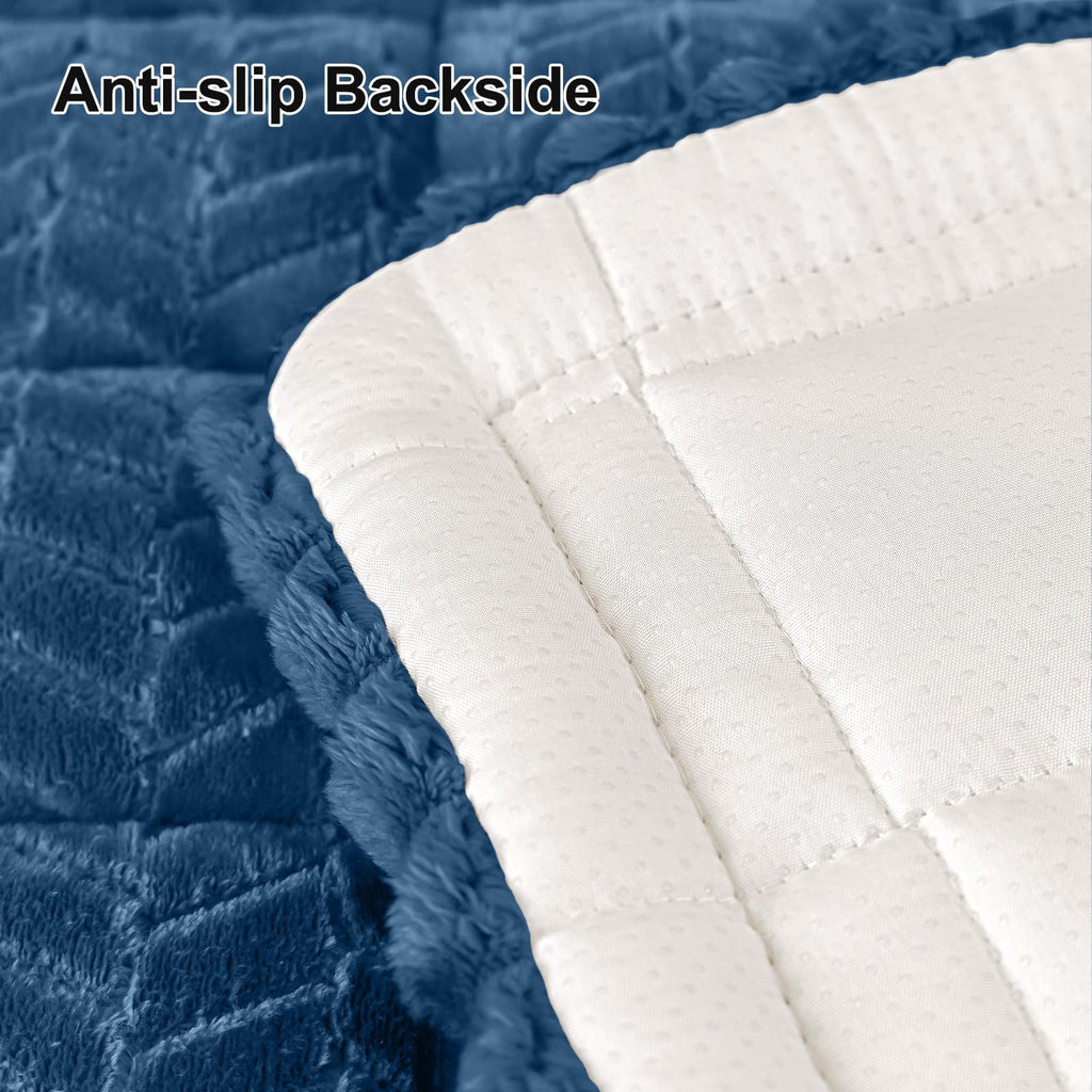 Smiry Non Slip Couch Covers for Dogs, Fuzzy Pet Couch Covers for 2-3 Cushion Sofa Pet Friendly, Soft Sofa Slipcovers Cushion Furniture Protector Washable (Beige, 27.6" x 59")