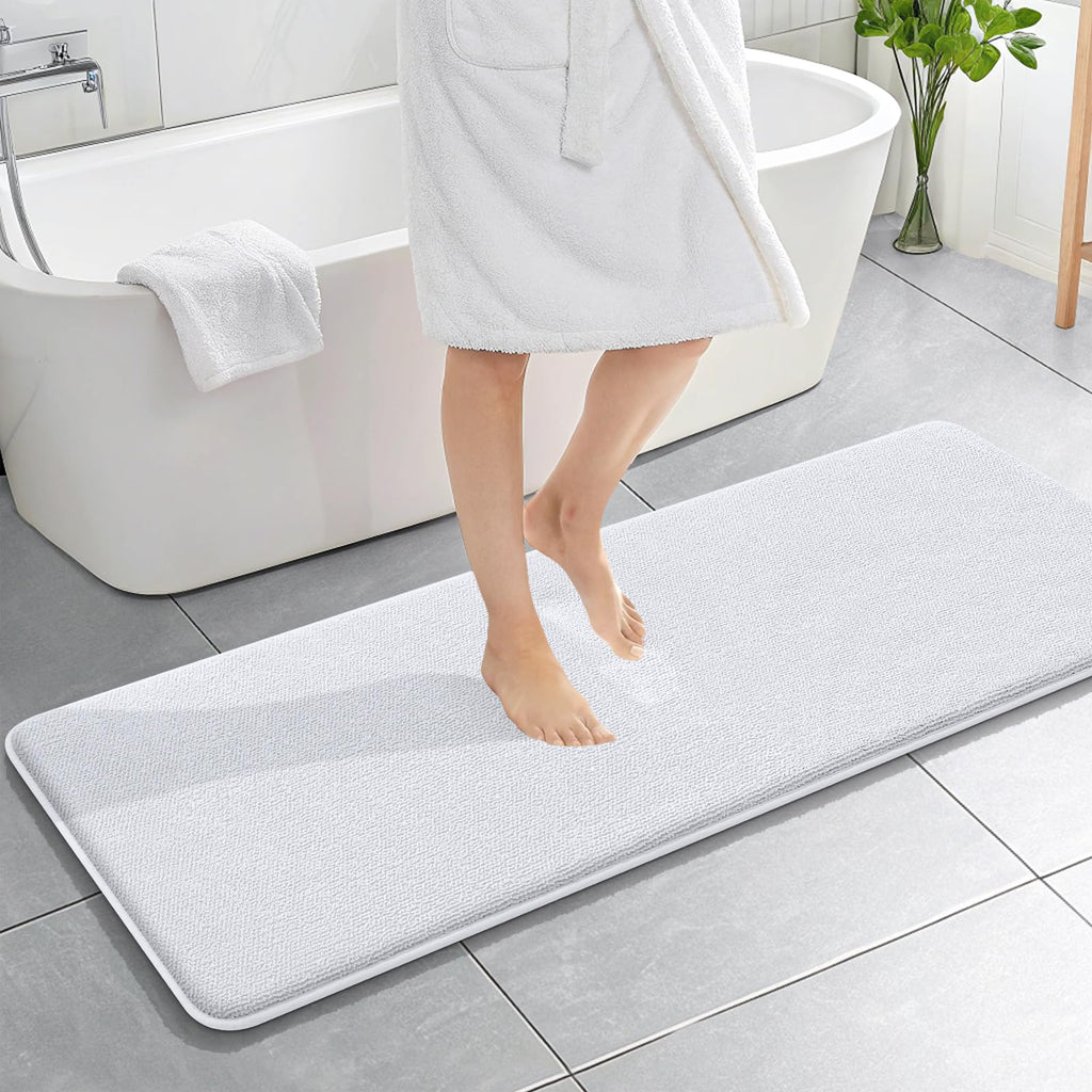 OLANLY Thick Memory Foam Bath Mat Rug 30x20, Extra Soft Absorbent Bathroom Rugs, Quick Dry Bath Mats, Non-Slip, Machine Washable Carpet for Bathroom, Tub and Shower, Home Decor Accessories, Grey