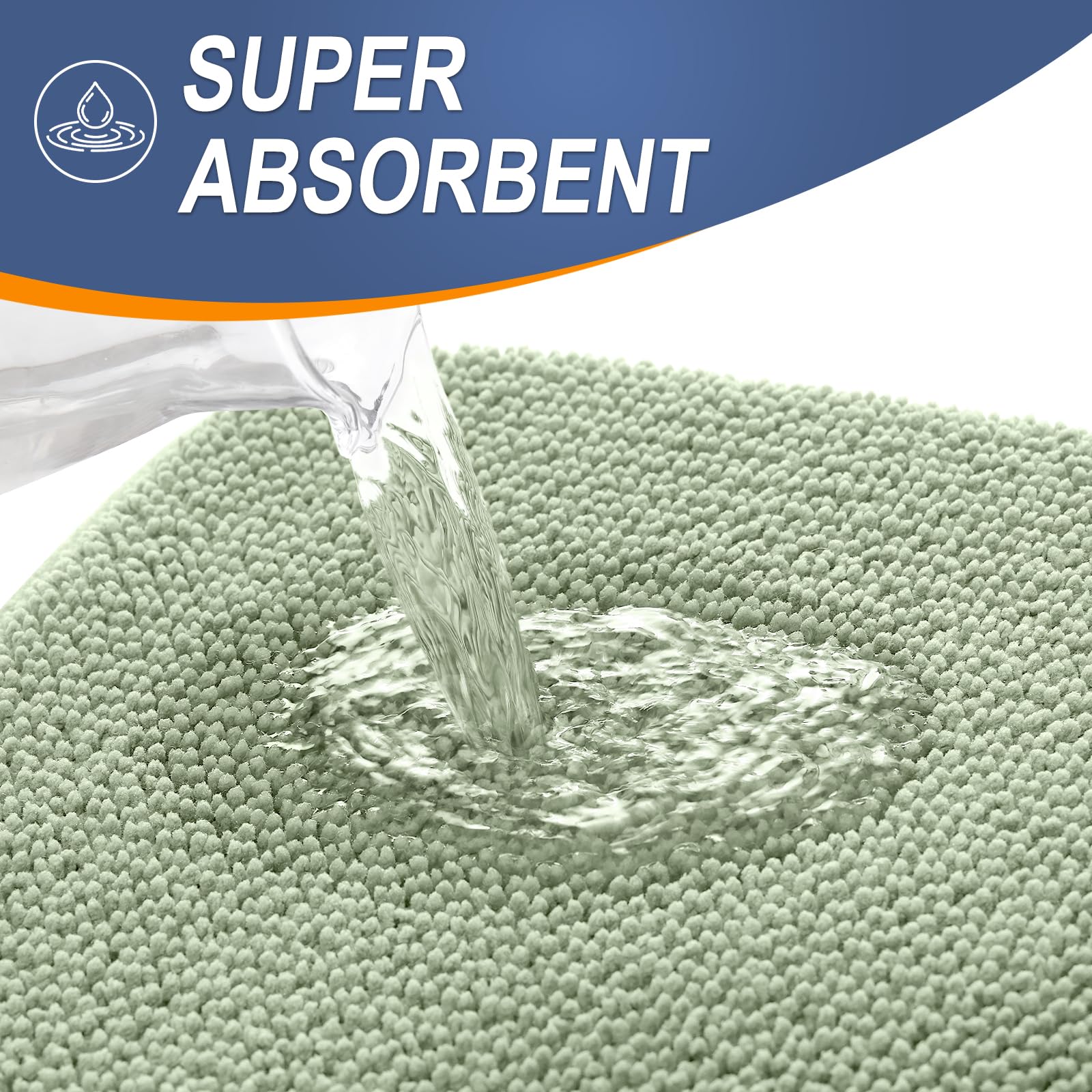 OLANLY Bathroom Rugs Sets 2 Piece, Soft Absorbent Memory Foam Bath Rug Set, Non-Slip, Quick Dry, Machine Washable Bath Mats for Bathroom, Home Decor Accessories (30"x20"+24"x16", Grey)