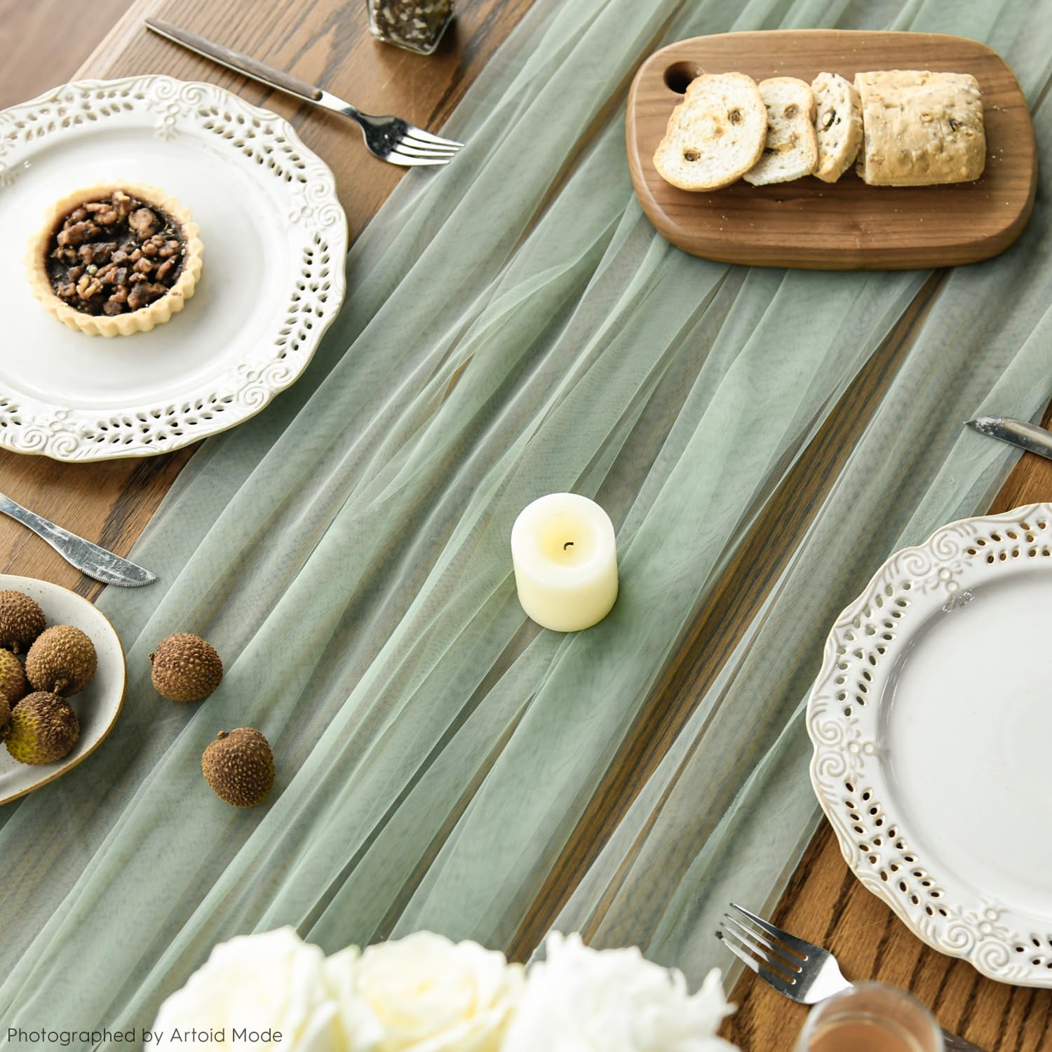 Artoid Mode Red Gauze Table Runner 120 Inch 10FT, Seasonal Sheer Kitchen Dining Holiday Wedding Birthday Baby Shower Table Decor for Home Party