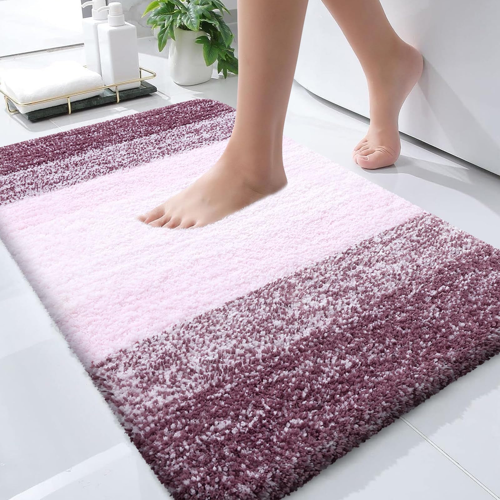 OLANLY Bathroom Rugs Mat 30x20, Extra Soft Absorbent Microfiber Bath Rugs, Rubber Backing, Quick Dry, Machine Washable Bath Mats for Bathroom Floor, Tub and Shower, Home Decor Accessories, Grey