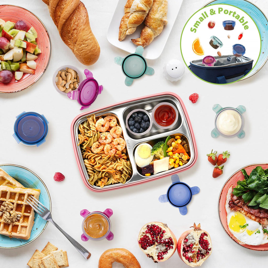 Freshmage Salad Dressing Container to Go, [6 Pack] 2.7 oz Small Condiment Containers with Leakproof Lids for On-the-Go Meals, Reusable Sauce Containers BPA-Free