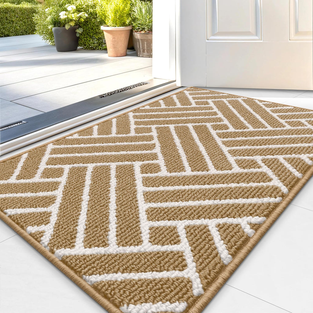 OLANLY Indoor Door Mat, 32x20 Inch, Dirt Resistant and Absorbent, Non-Slip Rubber Backing Floor Mats, Easy Clean Low-Profile Doormat for Entryway, Front Door, and Inside Entrance, Grey