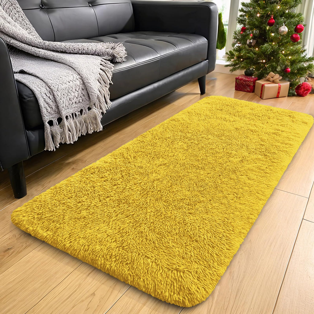OLANLY Area Rugs for Living Room Bedroom, Machine Washable 4x5.9 ft Soft Fluffy Shaggy Bedside Rug, Indoor Floor Carpet for Kids Girls and Boys, Dorms, Nursery Rooms, Home Decor Aesthetic, Grey