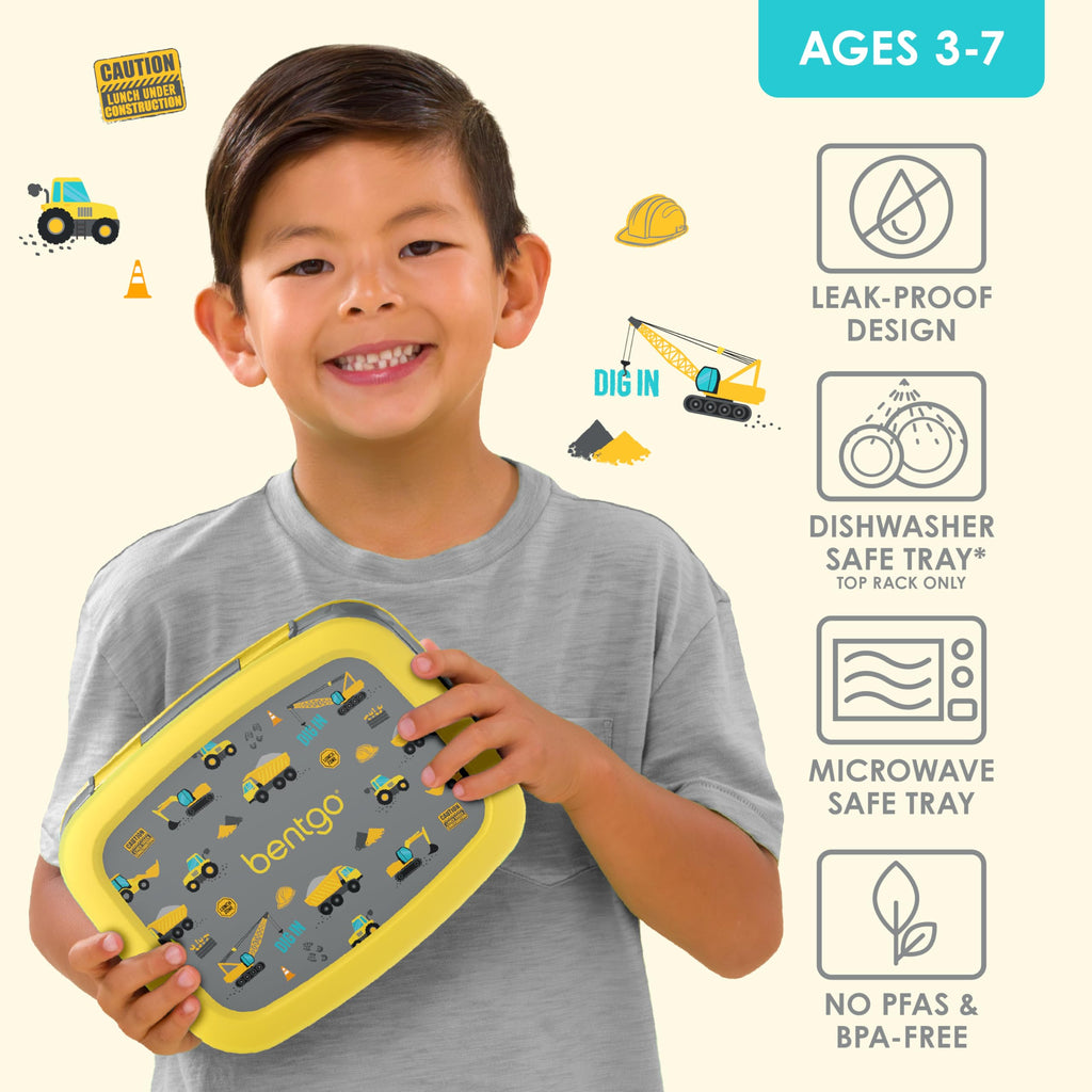 Bentgo Kids Prints Leak-Proof, 5-Compartment Bento-Style Kids Lunch Box - Ideal Portion Sizes for Ages 3-7, Durable, Drop-Proof, Dishwasher Safe, & PFAS & BPA-Free Materials (Unicorn)