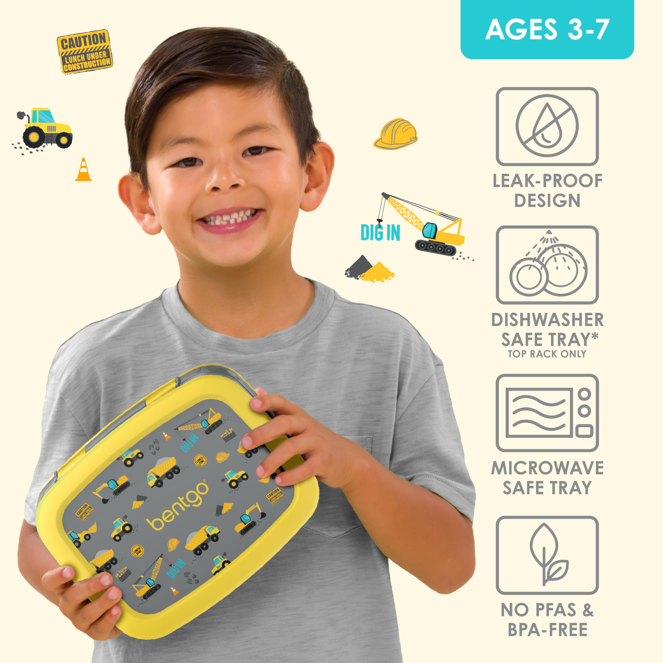 Bentgo Kids Prints Leak-Proof, 5-Compartment Bento-Style Kids Lunch Box - Ideal Portion Sizes for Ages 3-7, Durable, Drop-Proof, Dishwasher Safe, & PFAS & BPA-Free Materials (Unicorn)