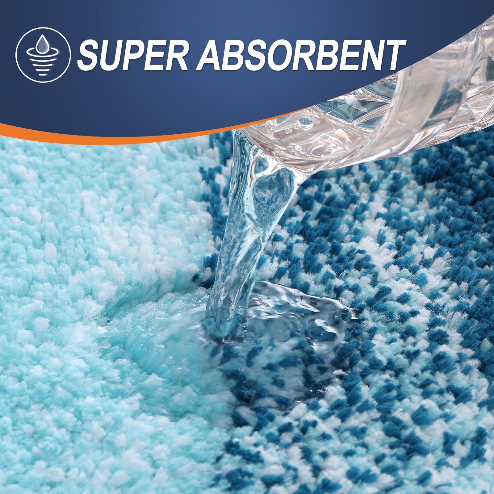 OLANLY Bathroom Rugs Sets 3 Piece, Soft Microfiber Absorbent Bath Mat, U-Shaped Contour Toilet Mat and Toilet Lid Cover, Quick Dry, Machine Washable, Toilet Cover and Rug Set for Bathroom, Grey