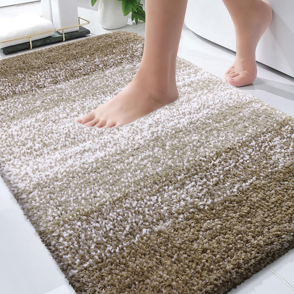 OLANLY Bathroom Rugs Mat 30x20, Extra Soft Absorbent Microfiber Bath Rugs, Rubber Backing, Quick Dry, Machine Washable Bath Mats for Bathroom Floor, Tub and Shower, Home Decor Accessories, Grey