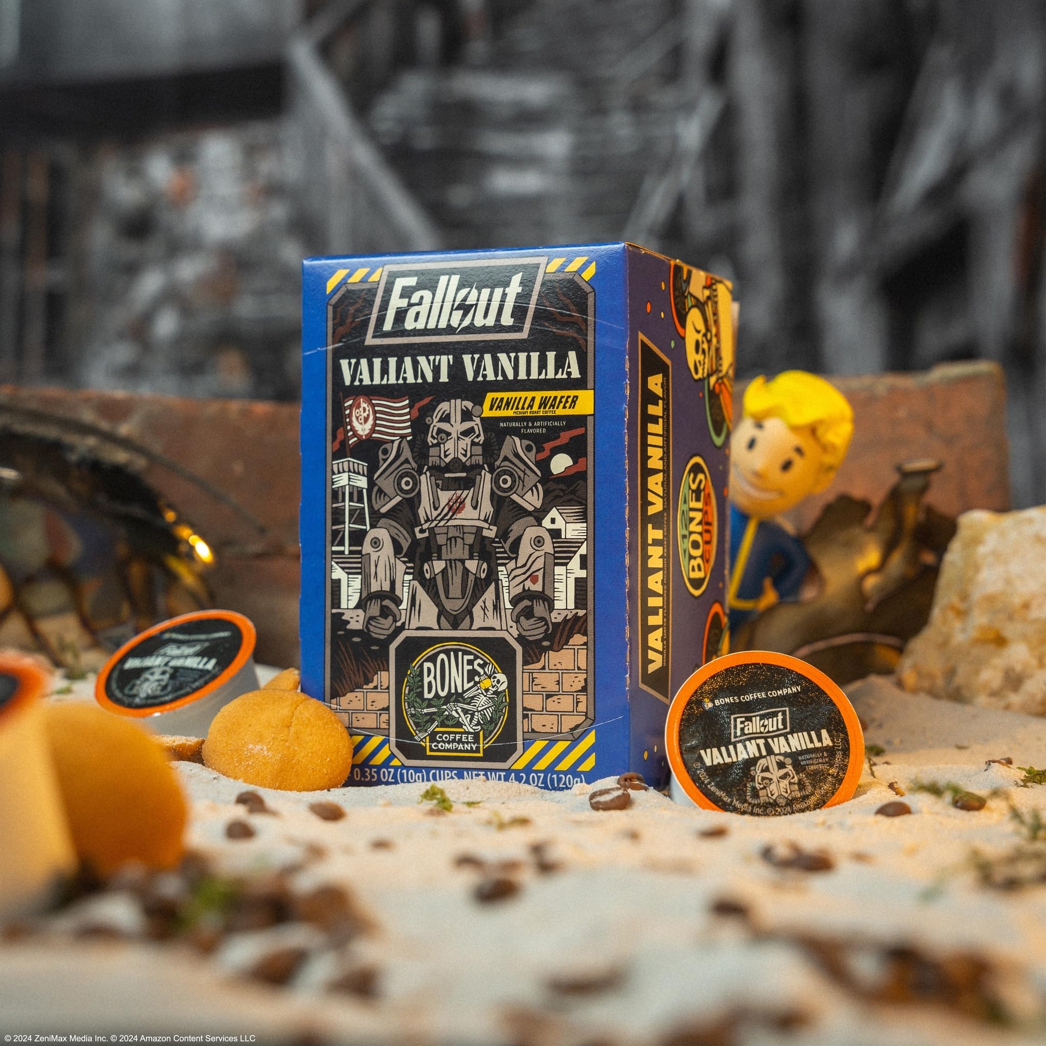 Bones Coffee Company Flavored Coffee Bones Cups Highland Grog Butterscotch Caramel | 12ct Single-Serve Coffee Pods Compatible with Keurig 1.0 & 2.0 Keurig Coffee Maker