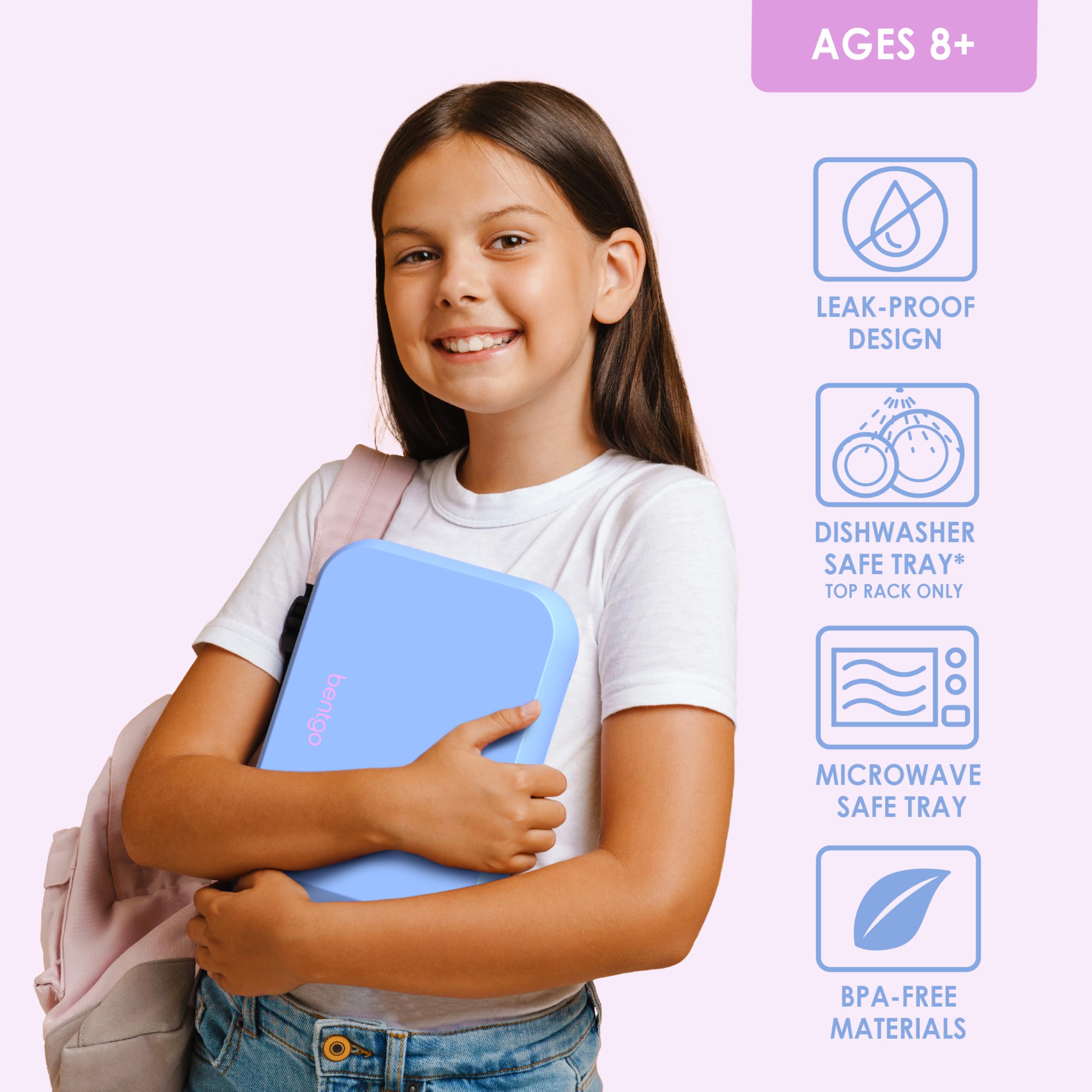 Bentgo Pop - Leak-Proof Lunch Box & Removable Divider for Ages 8+ & Teens - Lunch Container Holds 5 Cups of Food; 3-4 Compartments; Microwave/Dishwasher Safe; 2 Year Warranty (Navy Blue/Chartreuse)