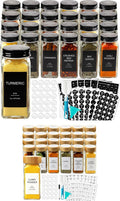 AISIPRIN 24 pcs Spice Jars with Bamboo Lids & 24 pcs Spice Jars with Lable
