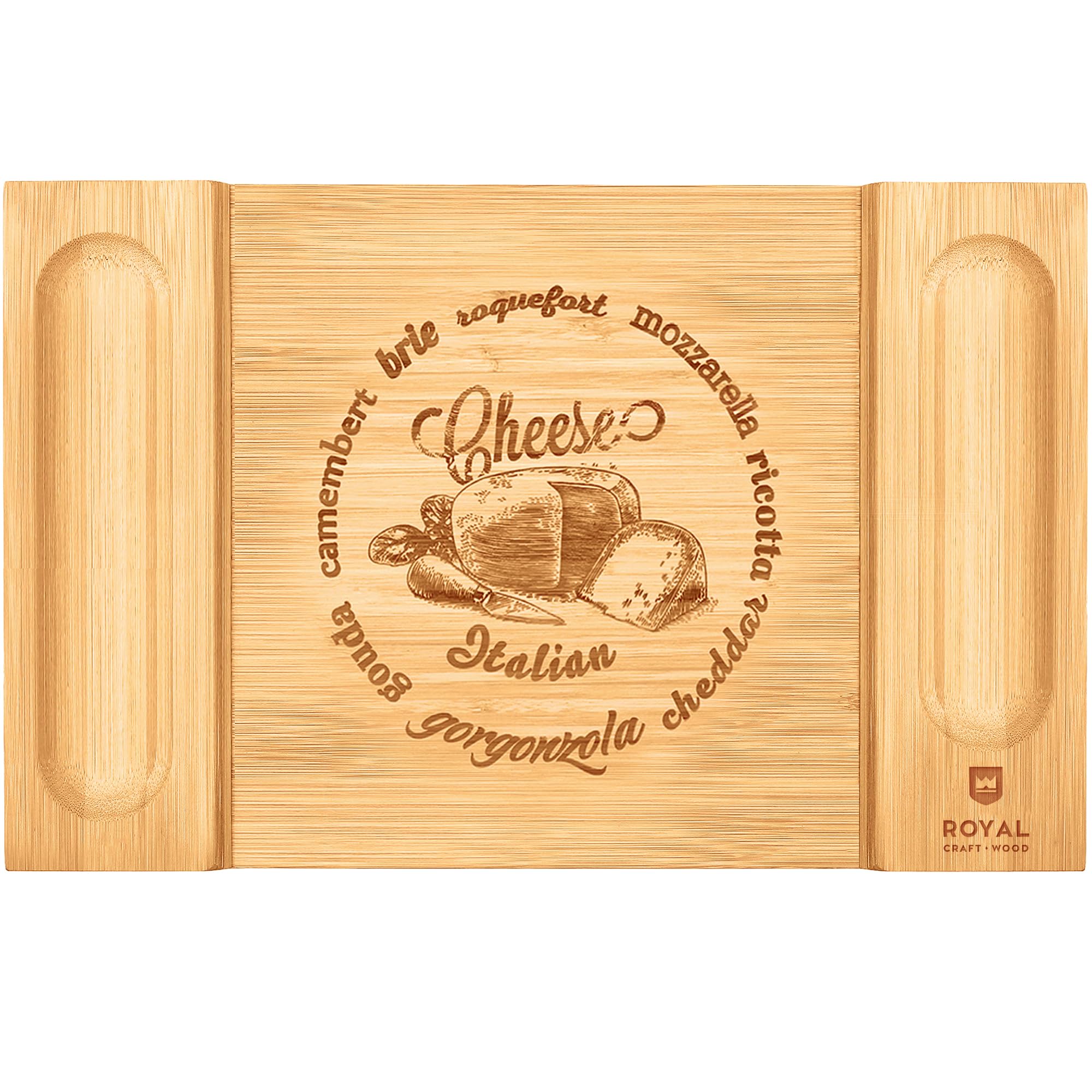 ROYAL CRAFT WOOD Premium Bamboo Charcuterie Board Set - Cheese Platter & Serving Tray & Serving Utensils - Perfect Housewarming Gift, Wedding, Bridal Shower Gift - Ideal for Entertaining and New Home