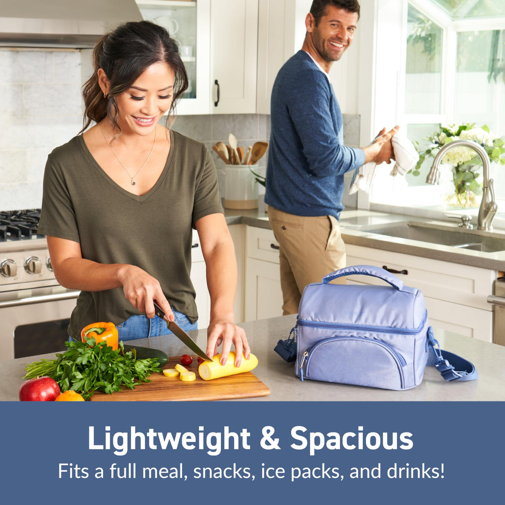 Bentgo® Deluxe Lunch Bag - Durable and Insulated Lunch Tote with Zippered Outer Pocket, Internal Mesh Pocket, Padded & Adjustable Straps, & 2-Way Zippers - Fits Most Lunch Boxes (Carbon Black)