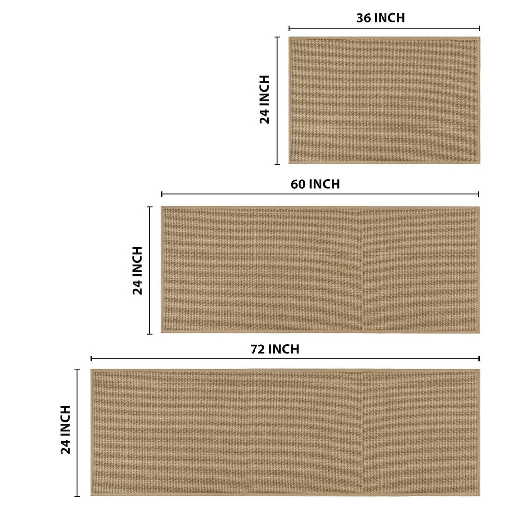 Artoid Mode Washable Non Slip Kitchen Rugs and Mats Set of 2, Rubber Backing Absorbent Kitchen Mats for Floor Front of Sink - 17x29 and 17x47 Inch