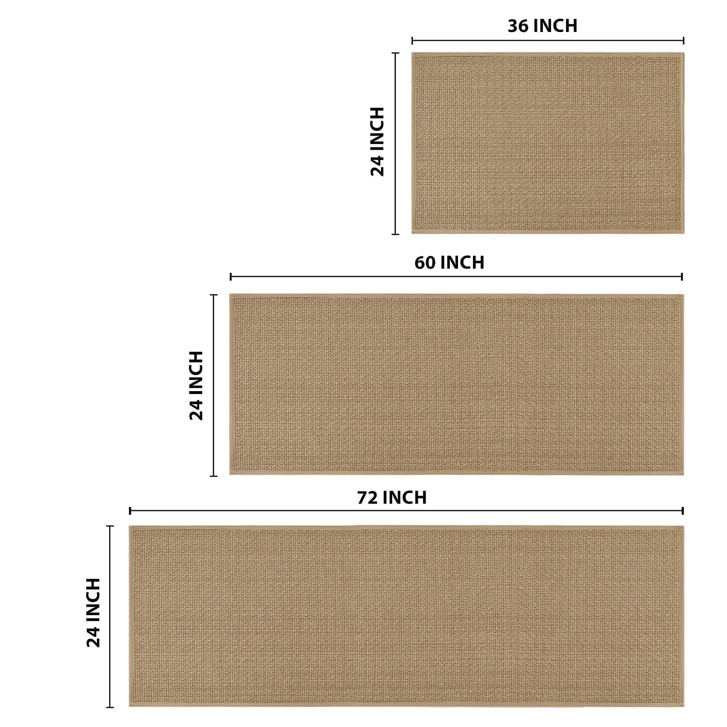 Artoid Mode Washable Non Slip Kitchen Rugs and Mats Set of 2, Rubber Backing Absorbent Kitchen Mats for Floor Front of Sink - 17x29 and 17x47 Inch