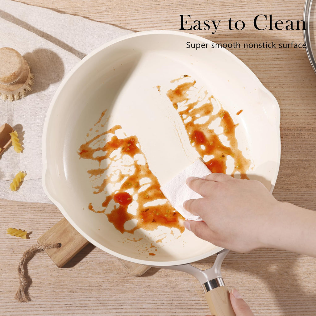 CAROTE Nonstick Frying Pan Skillet,Non Stick Granite Fry Pan Egg Pan Omelet Pans, Stone Cookware Chef's Pan, PFOA Free,Induction Compatible(Classic Granite, 8-Inch)