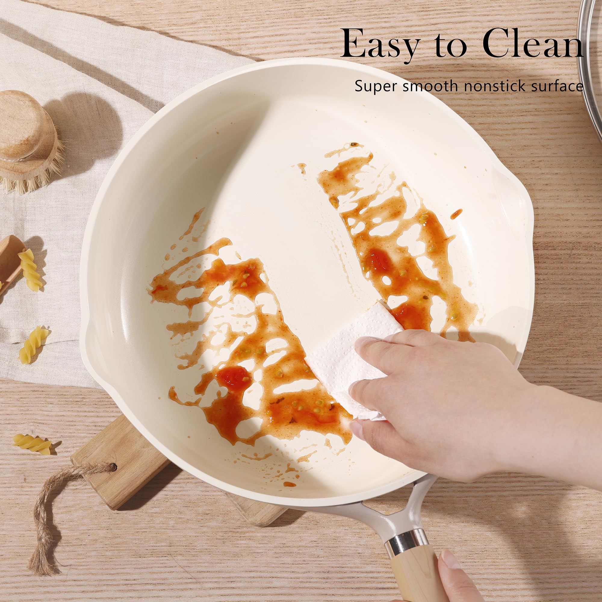 CAROTE Nonstick Frying Pan Skillet,Non Stick Granite Fry Pan Egg Pan Omelet Pans, Stone Cookware Chef's Pan, PFOA Free,Induction Compatible(Classic Granite, 8-Inch)
