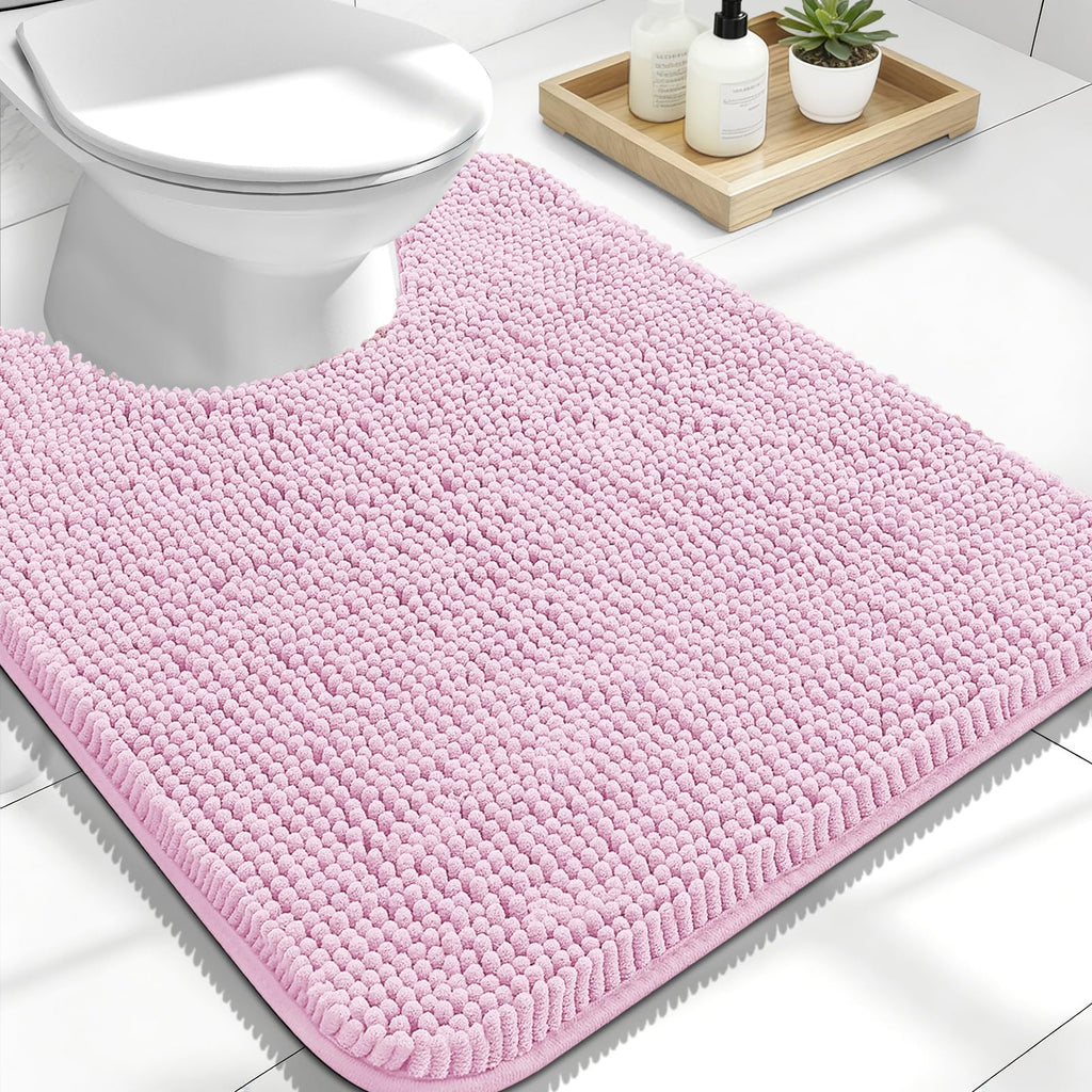 OLANLY Bathroom Rugs 30x20, Extra Soft Absorbent Chenille Bath Rugs, Rubber Backing Quick Dry, Machine Washable Bath Mats for Bathroom Floor, Tub and Shower, Home Decor Accessories, Grey