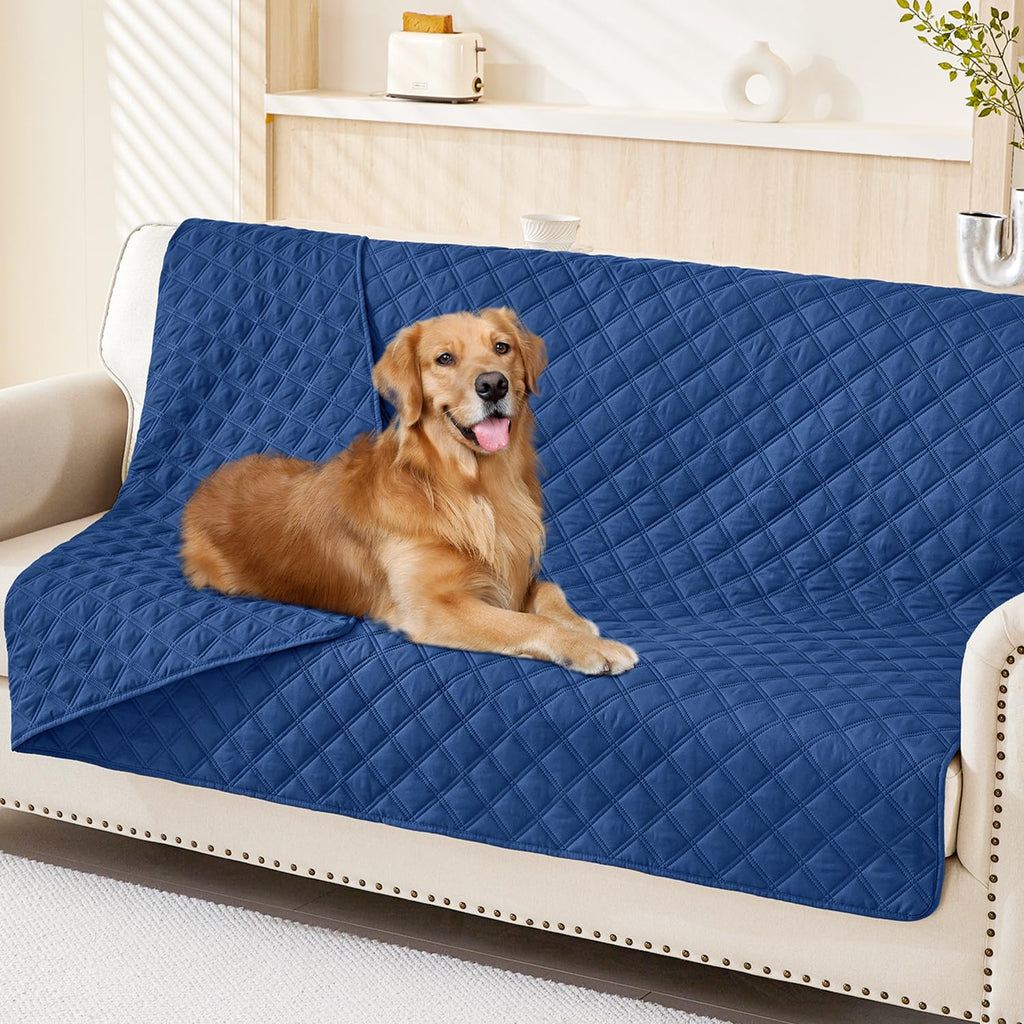Smiry Waterproof Couch Covers for Dogs Washable, Reversible Pet Couch Covers for 3 Cushion Sofa Pet Friendly, Soft Sofa Furniture Protector for Dogs Cat Kids, Checkered (30"x70", Grey/Dark Grey)