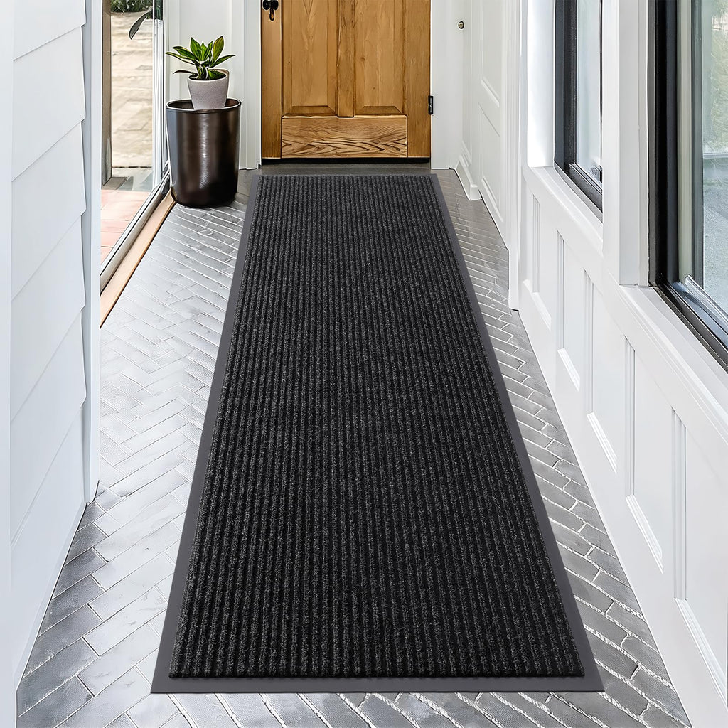 OLANLY Front Door Mat Indoor Outdoor Entrance, Waterproof Heavy Duty Doormat, Fade Resistant, Low Profile, Easy Clean Patio Porch Welcome Floor Mats for Entry, 29.5x17, Grey