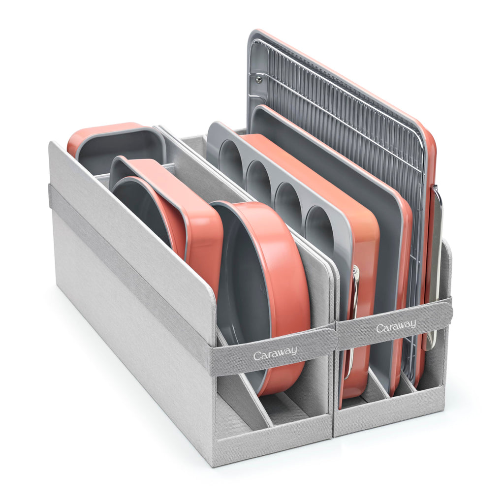 Caraway Nonstick Ceramic Bakeware Set (11 Pieces) - Baking Sheets, Assorted Baking Pans, Cooling Rack, & Storage - Aluminized Steel Body - Non Toxic, PTFE & PFOA Free - Cream