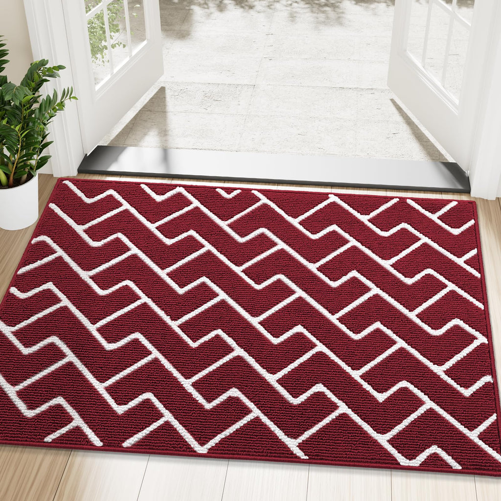 OLANLY Front Door Mat, Non-Slip Rubber Backing, Dirt Resistant and Absorbent, Washable, Easy to Clean Low-Profile Indoor Doormat for Back Door, Entryway, Inside Entrance, 32x20, Grey
