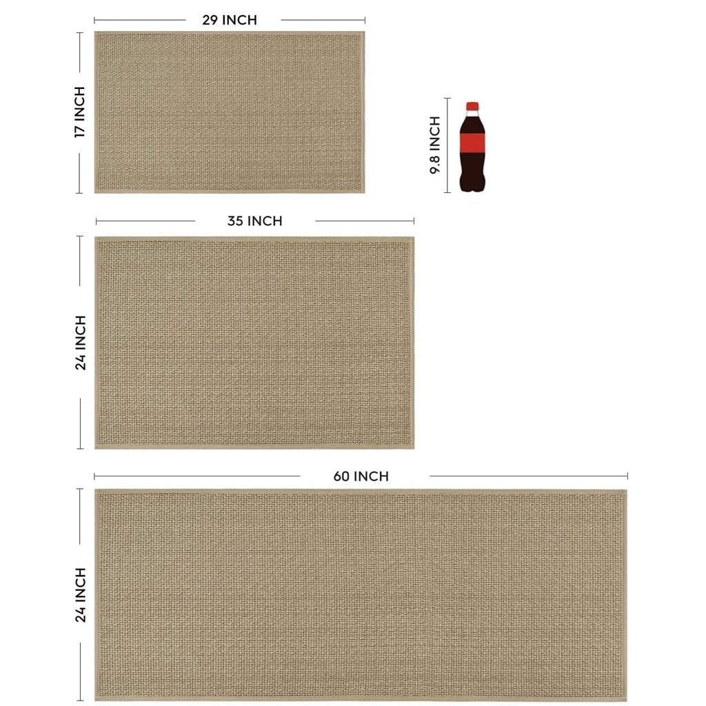 Artoid Mode Washable Non Slip Kitchen Rugs and Mats Set of 2, Rubber Backing Absorbent Kitchen Mats for Floor Front of Sink - 17x29 and 17x47 Inch