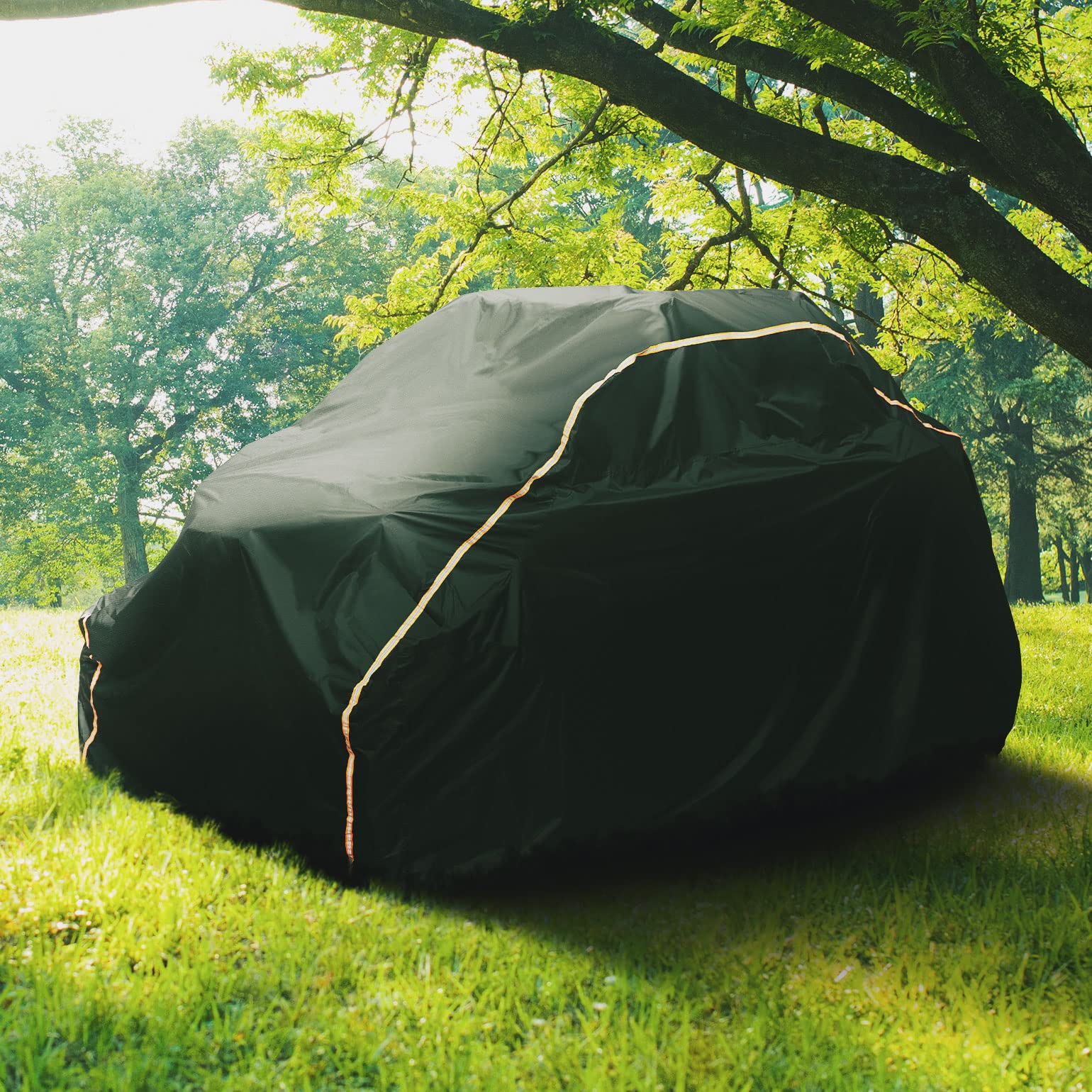 KEMIMOTO UTV Cover 2 Seater All-Weather Protection, Compatible with Polaris Ranger XP 1000/ Mule/Pioneer/Wolverine/CFMOTO UForce, Ranger Cover 2-3 Seater PU Oxford Cloth Windproof Medium Size