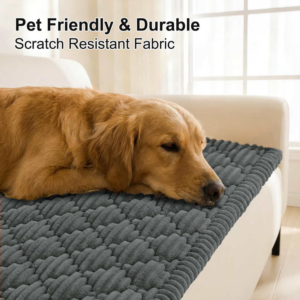 Smiry Pet Couch Cover for Dogs Washable, Non-Slip Fuzzy Couch Covers for 3 Cushion Sofa Pet Friendly, Soft Thick Furniture Protector Sofa Slipcover Mat for Dogs (Camel, 27.6" x 59")