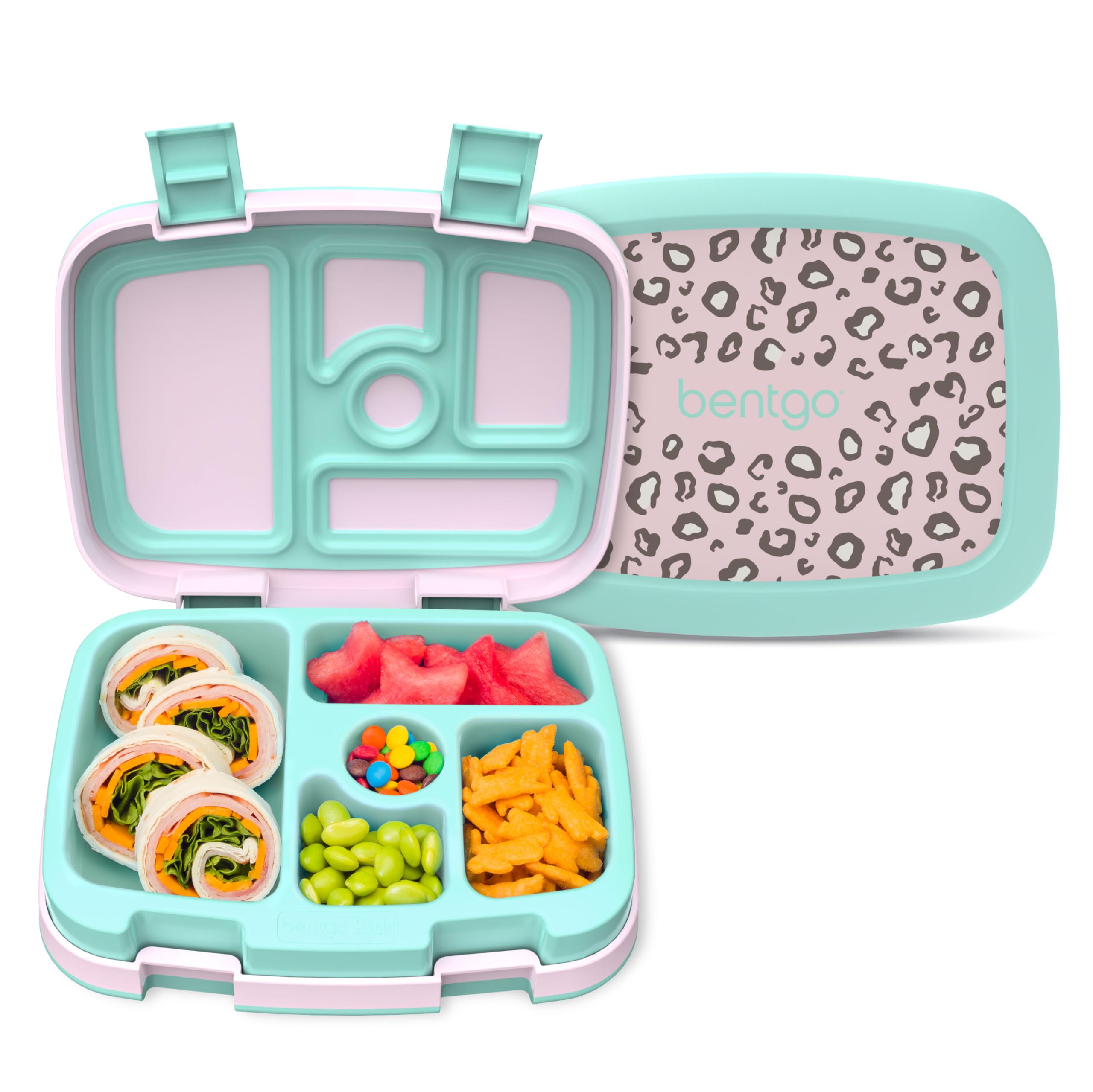 Bentgo Kids Prints Leak-Proof, 5-Compartment Bento-Style Kids Lunch Box - Ideal Portion Sizes for Ages 3-7, Durable, Drop-Proof, Dishwasher Safe, & PFAS & BPA-Free Materials (Unicorn)