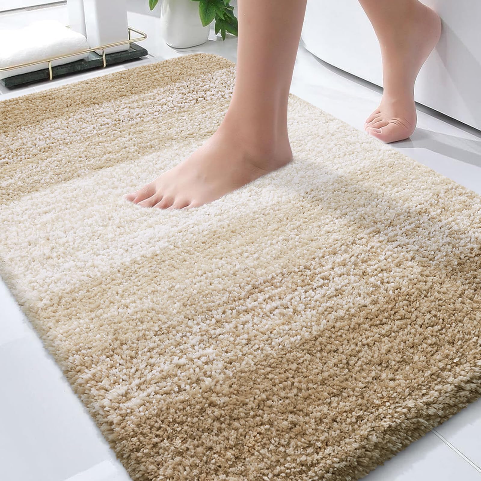 OLANLY Bathroom Rugs Mat 30x20, Extra Soft Absorbent Microfiber Bath Rugs, Rubber Backing, Quick Dry, Machine Washable Bath Mats for Bathroom Floor, Tub and Shower, Home Decor Accessories, Grey