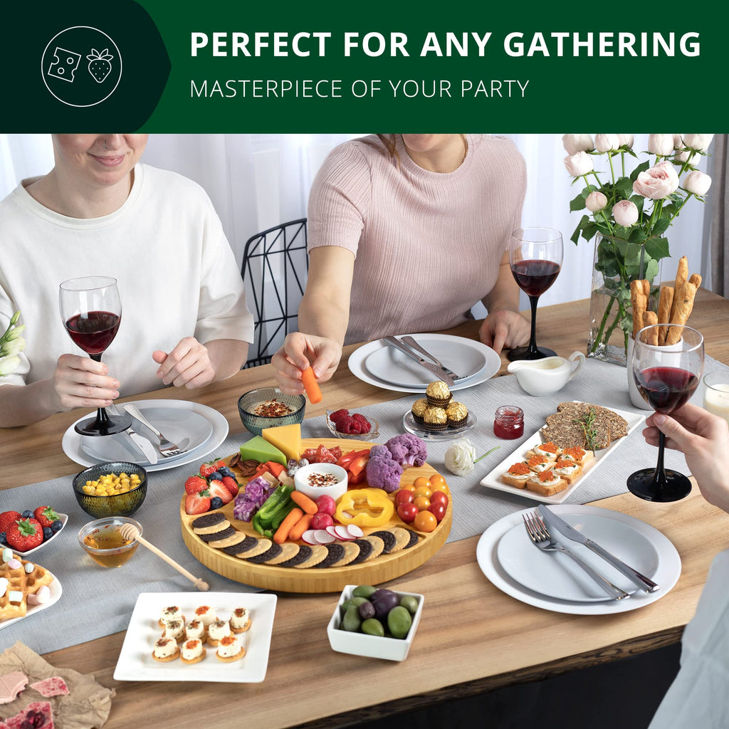 ROYAL CRAFT WOOD Premium Bamboo Charcuterie Board Set - Cheese Platter & Serving Tray & Serving Utensils - Perfect Housewarming Gift, Wedding, Bridal Shower Gift - Ideal for Entertaining and New Home