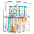 Vtopmart 4 Pack Stackable Storage Drawers,Clear Acrylic Drawer Organizers with Handles, Easily Assemble for Fridge, Bathroom,Kitchen Undersink,Cabinet,Pantry Organization and Storage
