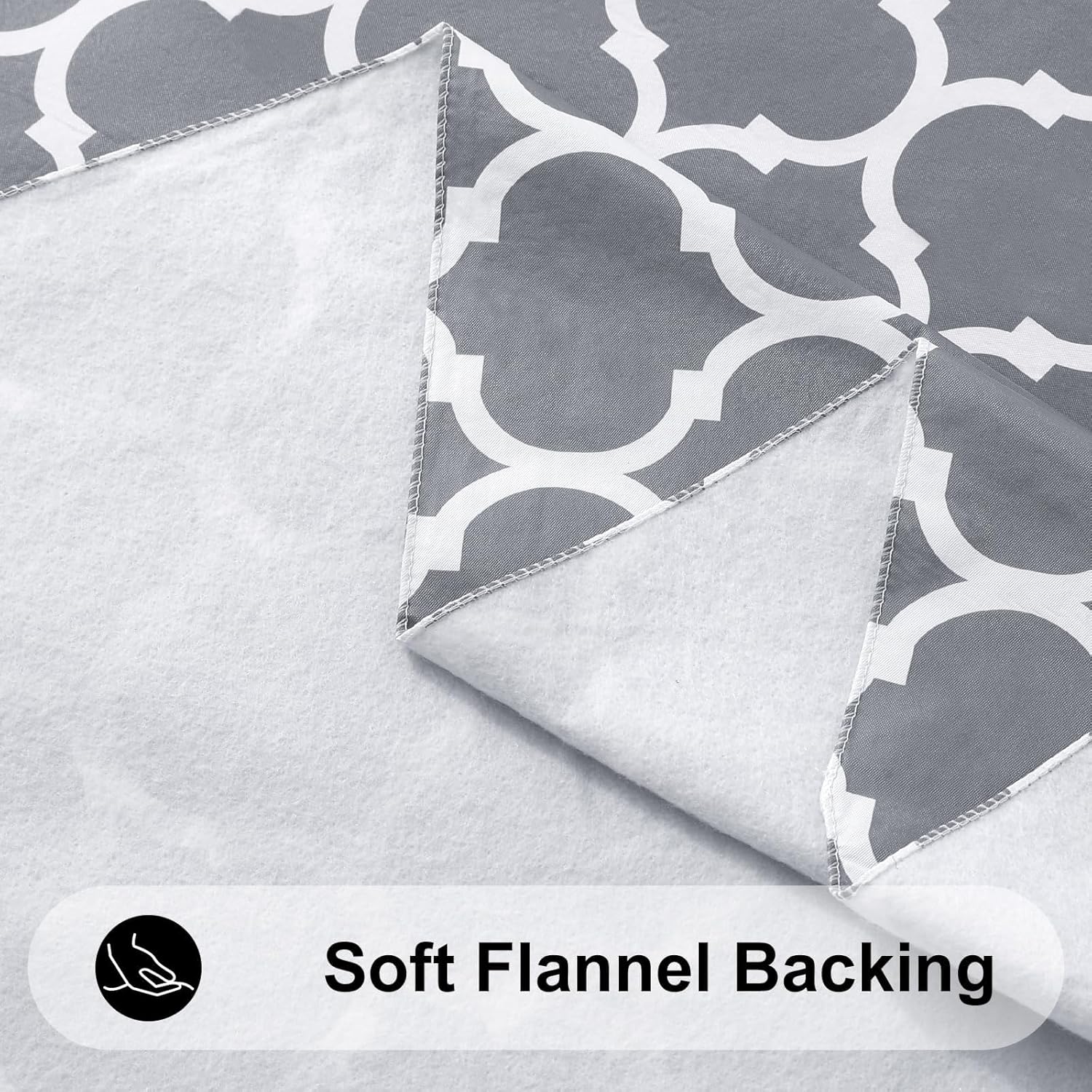 Smiry Rectangle Table Cloth, Waterproof Vinyl Tablecloths with Flannel Backing for Rectangle Tables, Wipeable Spillproof Plastic Tablecloth for Dining, Camping, Indoor and Outdoor (60"x84", Grey)