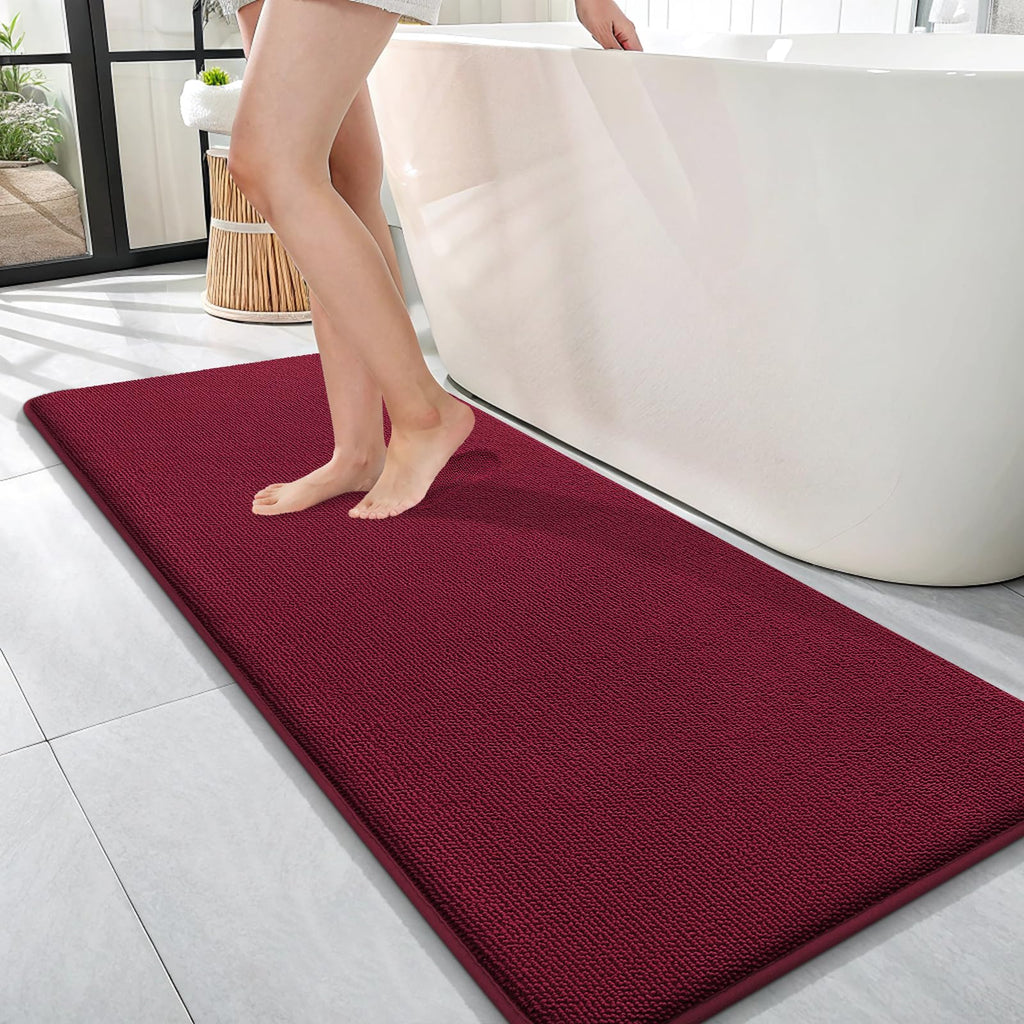 OLANLY Thick Memory Foam Bath Mat Rug 30x20, Extra Soft Absorbent Bathroom Rugs, Quick Dry Bath Mats, Non-Slip, Machine Washable Carpet for Bathroom, Tub and Shower, Home Decor Accessories, Grey