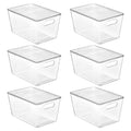 Vtopmart 6 Pack Clear Stackable Storage Bins with Lids, Large Plastic Containers with Handle for Pantry Organizer and Storage,Perfect for Bathroom,Cabinet,Kitchen,Fridge,Closet Organization