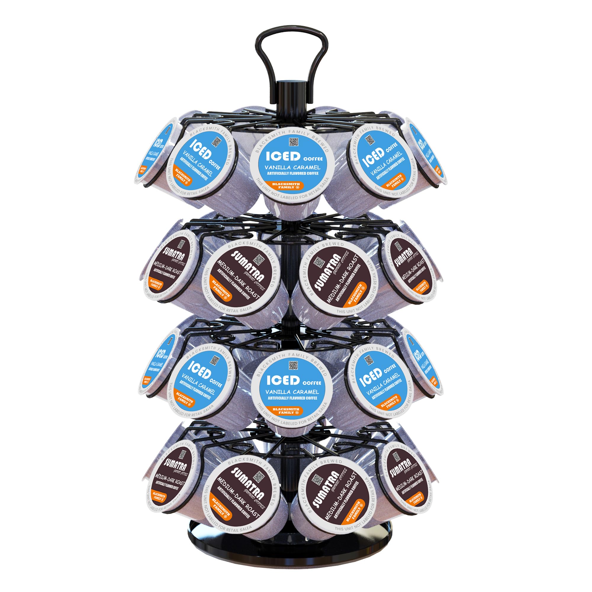 K Cup Holders,K Cup Holder, K Cups Holder,K Cup Carousel, Coffee Pods Holder Storage Organizer Stand,No Assembly Required,Black (Capacity of 40 Pods, Black)