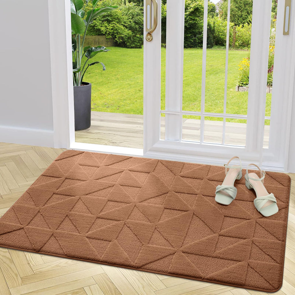 OLANLY Door Mats Indoor, Non-Slip, Absorbent, Dirt Resist, Entrance Washable Mat, Low-Profile Inside Entry Doormat for Entryway (32x20 inches, Grey)