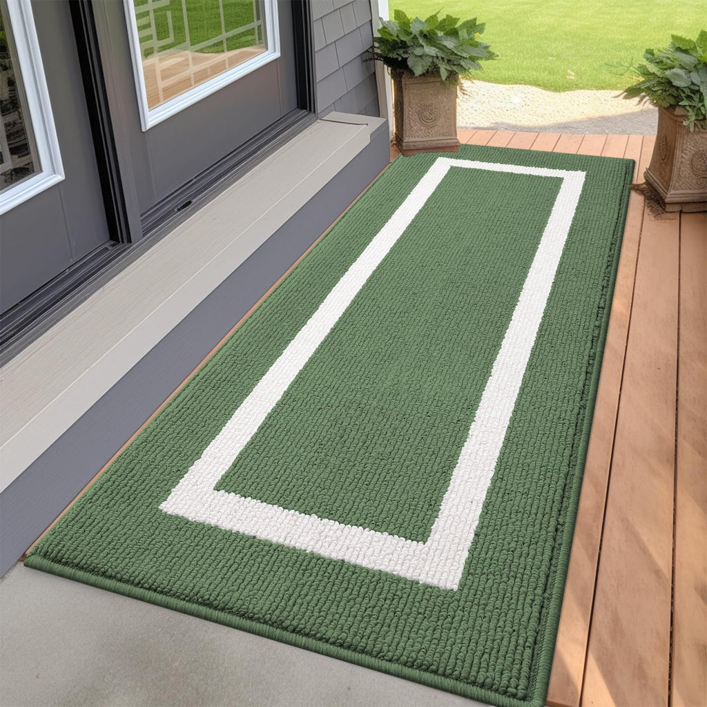 OLANLY Indoor Door Mat, 32x20, Non-Slip Absorbent Resist Dirt Entrance Mat, Washable Low-Profile Inside Entry Doormats for Entryway, Grey
